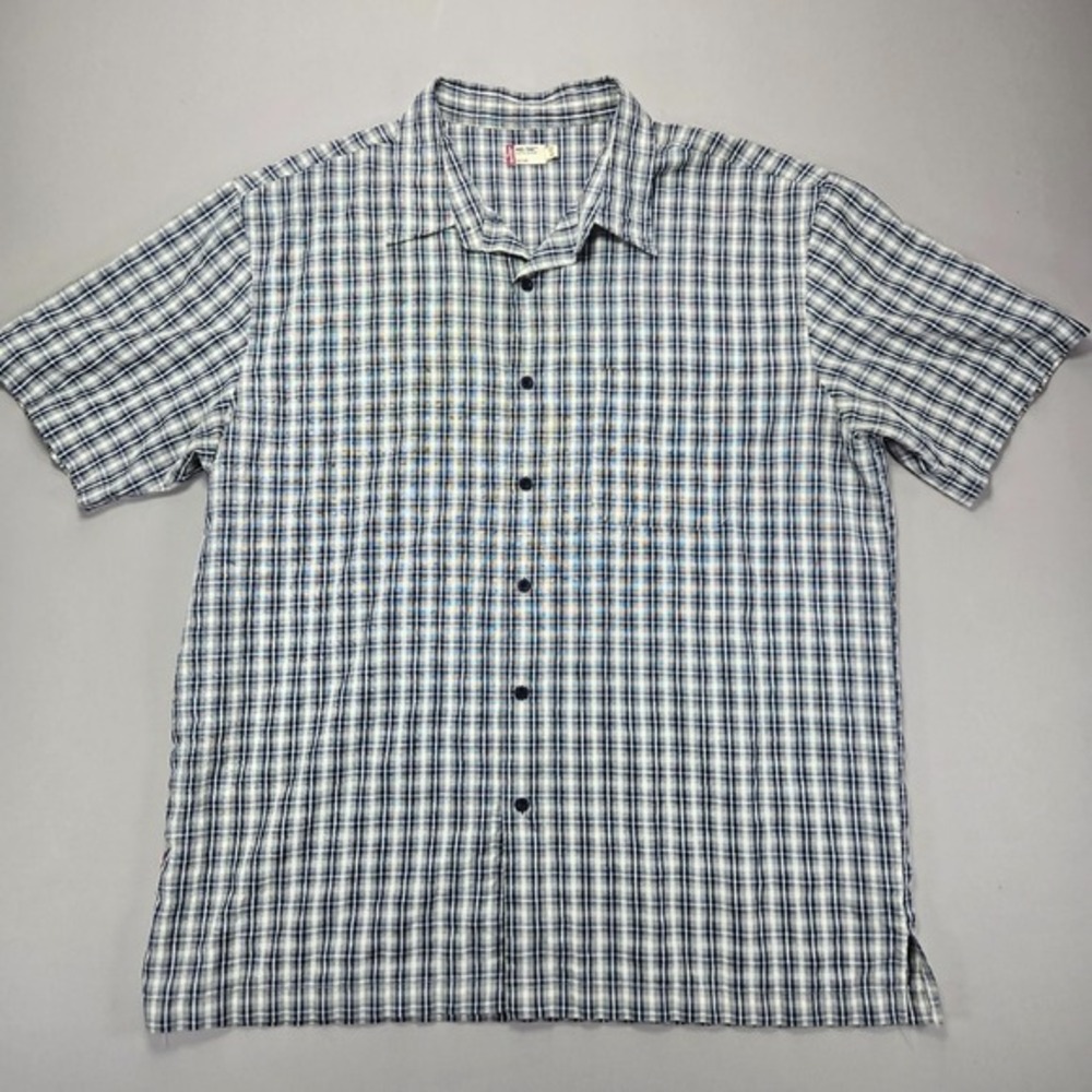Levi's‎ Red Tab Plaid Button Up Short Sleeve Casual Shirt Menswear XL